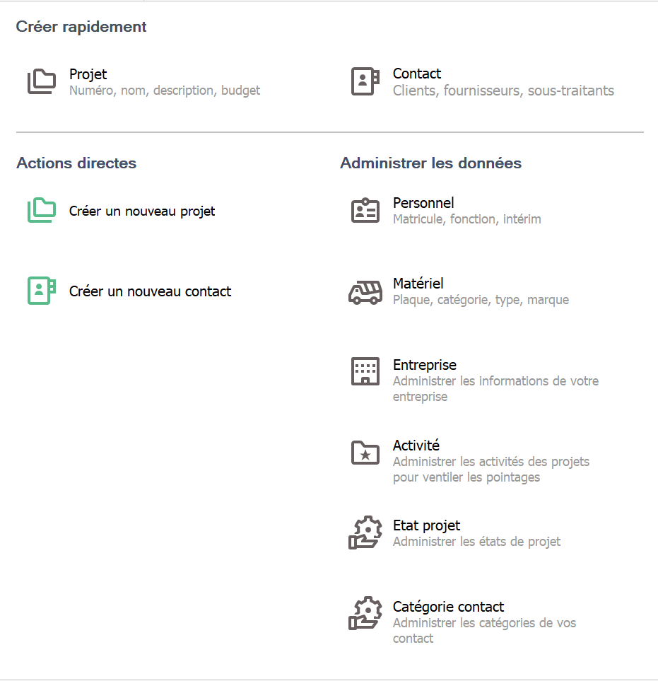 2. Menu signalétique